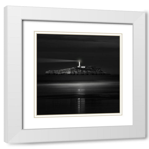 The Light That Guides Us White Modern Wood Framed Art Print with Double Matting by Antonio Cobo, Marco