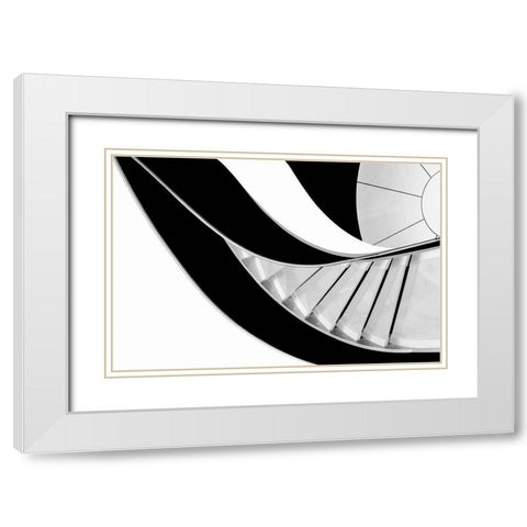 Stairway To Heaven White Modern Wood Framed Art Print with Double Matting by Correia, Rui