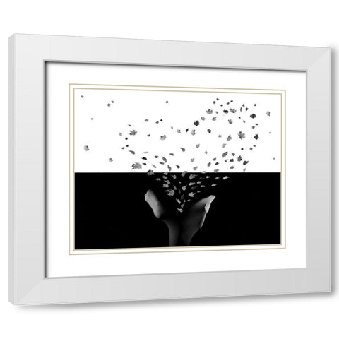 Untitled White Modern Wood Framed Art Print with Double Matting by Zahirimehr, Maryam