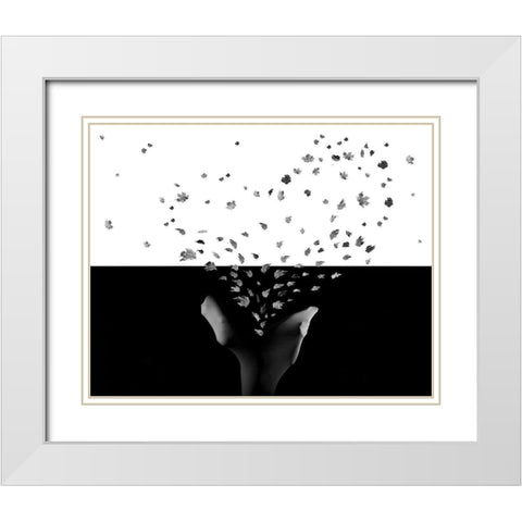 Untitled White Modern Wood Framed Art Print with Double Matting by Zahirimehr, Maryam