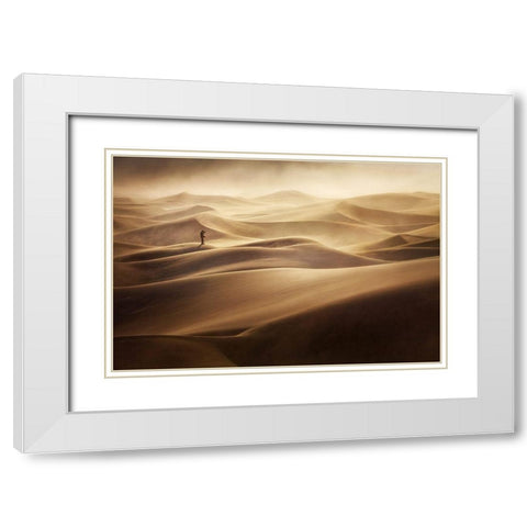 Alone White Modern Wood Framed Art Print with Double Matting by Vecernik, Mirko