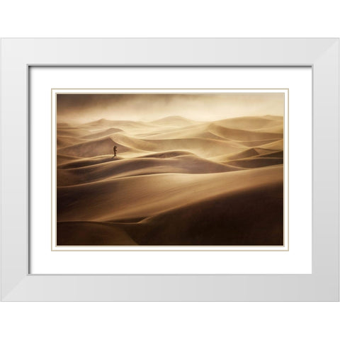 Alone White Modern Wood Framed Art Print with Double Matting by Vecernik, Mirko