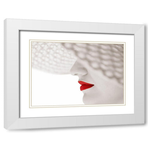 Red White Modern Wood Framed Art Print with Double Matting by Terzioglu, Seyhan