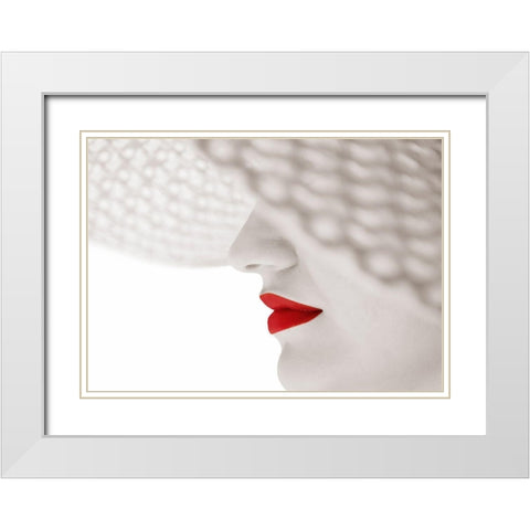 Red White Modern Wood Framed Art Print with Double Matting by Terzioglu, Seyhan