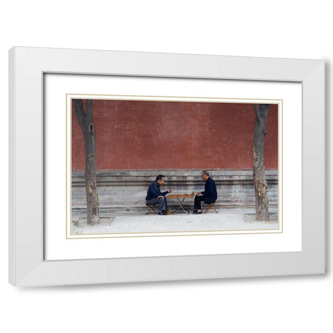 The Street - The Living Room White Modern Wood Framed Art Print with Double Matting by Johansson, Jonas