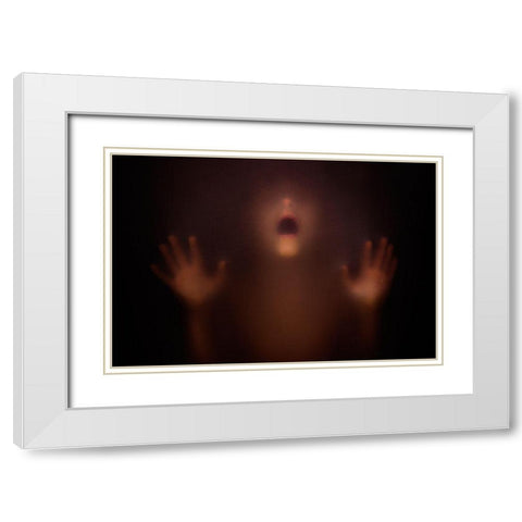 The Silent Scream White Modern Wood Framed Art Print with Double Matting by Bokeh, David