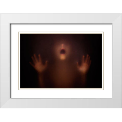 The Silent Scream White Modern Wood Framed Art Print with Double Matting by Bokeh, David