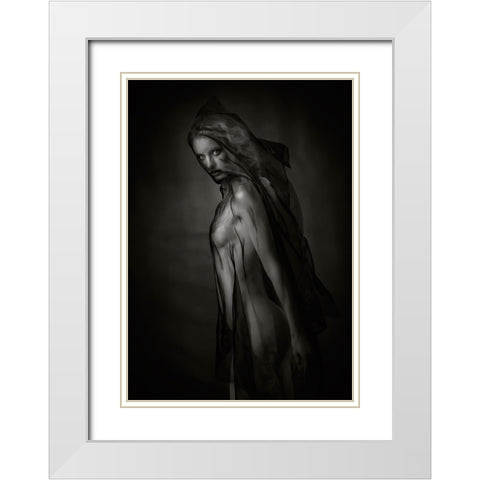 Sheer Black White Modern Wood Framed Art Print with Double Matting by Catchlight Studio