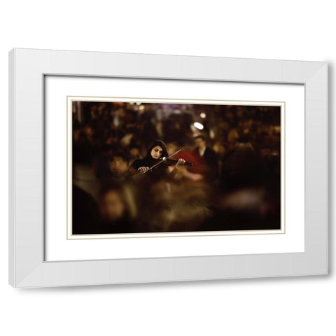 The Silent Rhythm White Modern Wood Framed Art Print with Double Matting by Ozturk, Nurten