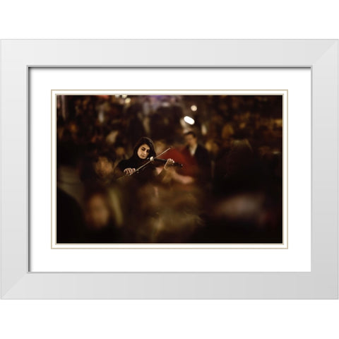 The Silent Rhythm White Modern Wood Framed Art Print with Double Matting by Ozturk, Nurten