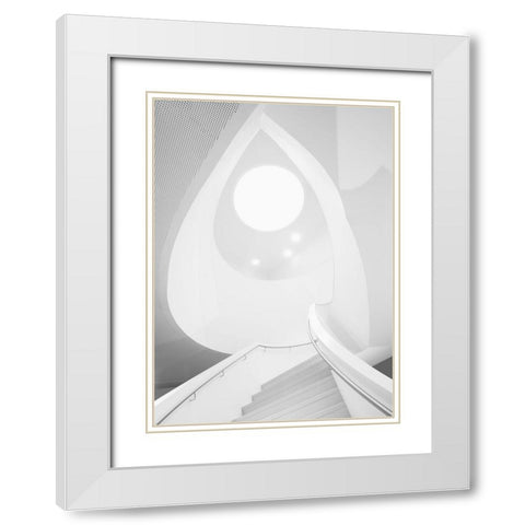 Stairway To Heaven White Modern Wood Framed Art Print with Double Matting by van Son, Greetje