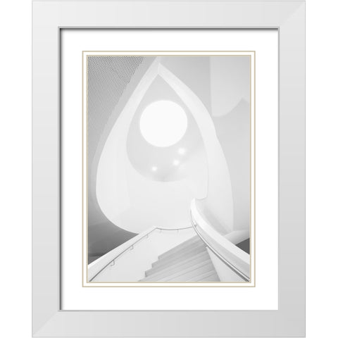 Stairway To Heaven White Modern Wood Framed Art Print with Double Matting by van Son, Greetje