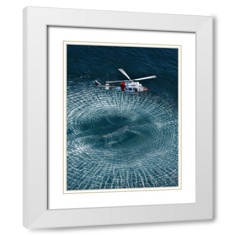 Italian Coast Guard: Hovering White Modern Wood Framed Art Print with Double Matting by Barsotti, Lorenzo