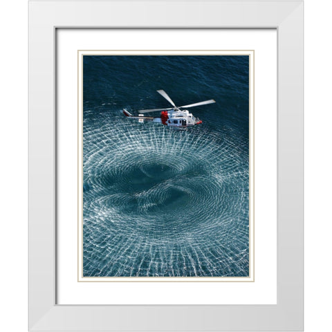 Italian Coast Guard: Hovering White Modern Wood Framed Art Print with Double Matting by Barsotti, Lorenzo