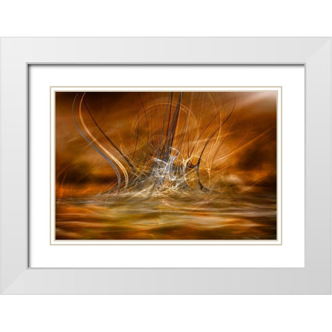 The Rising White Modern Wood Framed Art Print with Double Matting by Marthinussen, Willy