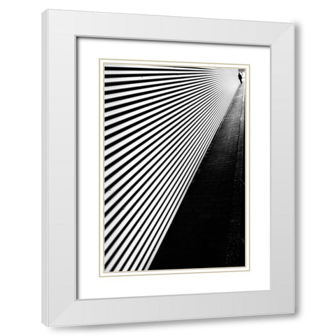 She Turn Her Back On My.. White Modern Wood Framed Art Print with Double Matting by Castro, Joao