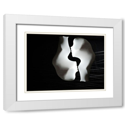 Twins White Modern Wood Framed Art Print with Double Matting by Zahirimehr, Maryam