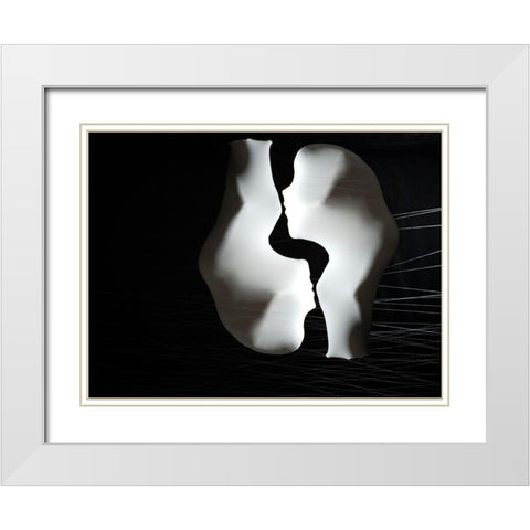 Twins White Modern Wood Framed Art Print with Double Matting by Zahirimehr, Maryam