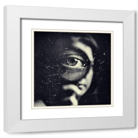 I White Modern Wood Framed Art Print with Double Matting by Hayman, Oren