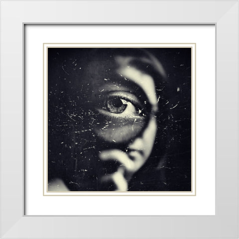 I White Modern Wood Framed Art Print with Double Matting by Hayman, Oren