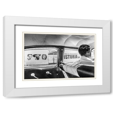 Inside Travelling - Outside History, Havana, Cuba White Modern Wood Framed Art Print with Double Matting by Bauer, Andreas
