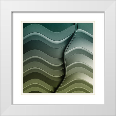 Broken Waves White Modern Wood Framed Art Print with Double Matting by Vangindertael, Luc