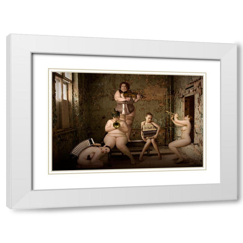 The Girl-Band White Modern Wood Framed Art Print with Double Matting by von Diepenbroek, Christine