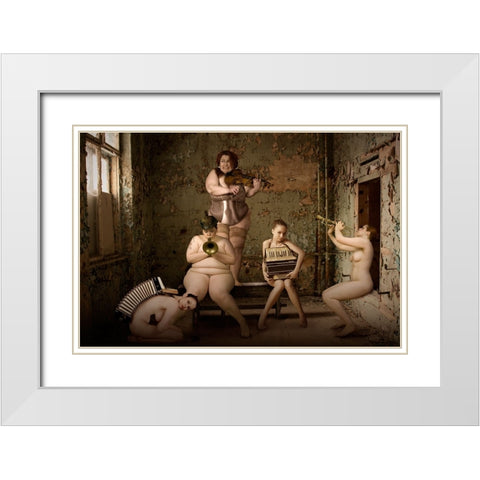 The Girl-Band White Modern Wood Framed Art Print with Double Matting by von Diepenbroek, Christine