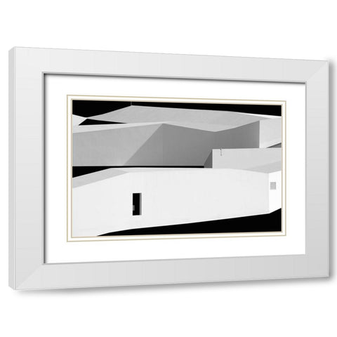 Contrasts White Modern Wood Framed Art Print with Double Matting by Azevedo, Olavo