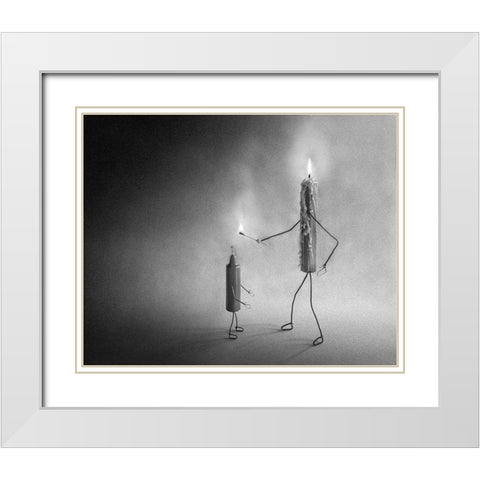 Baptism Of Fire White Modern Wood Framed Art Print with Double Matting by Toniolo, Giorgio