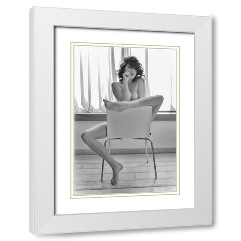 The Chair... White Modern Wood Framed Art Print with Double Matting by Micheli, Fabrizio