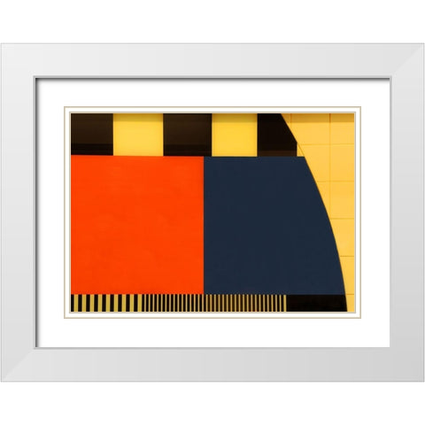Nos Testscreen # 03 White Modern Wood Framed Art Print with Double Matting by Limberg, Huib