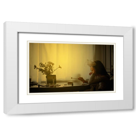 First Notes White Modern Wood Framed Art Print with Double Matting by Dahl Jepsen, Thomas