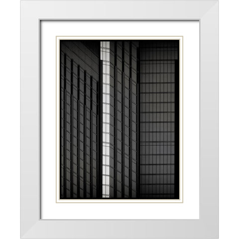 Archi Abstract White Modern Wood Framed Art Print with Double Matting by Guillemot, Mathilde