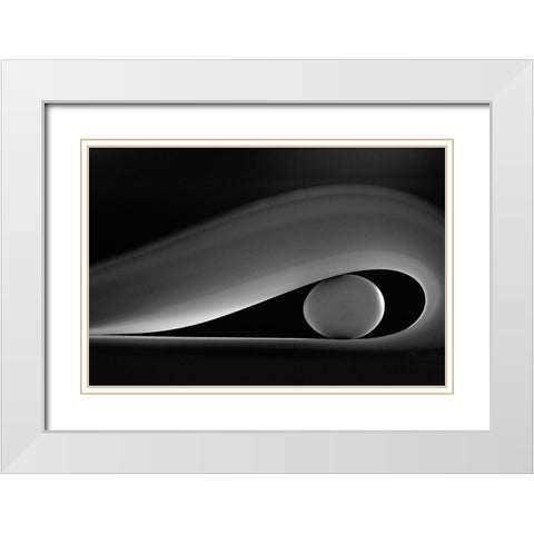 The Egg White Modern Wood Framed Art Print with Double Matting by Azevedo, Olavo
