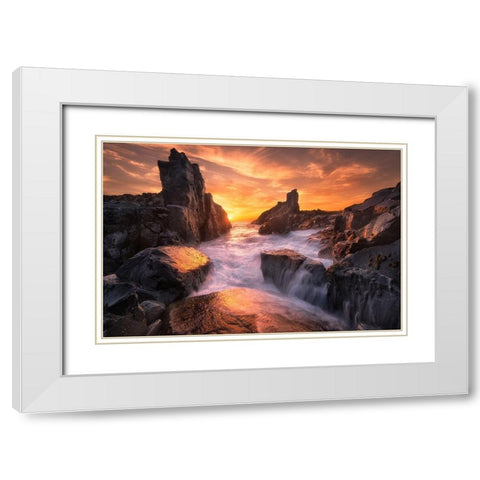 The Edge Of The World White Modern Wood Framed Art Print with Double Matting by Zhang, Joshua