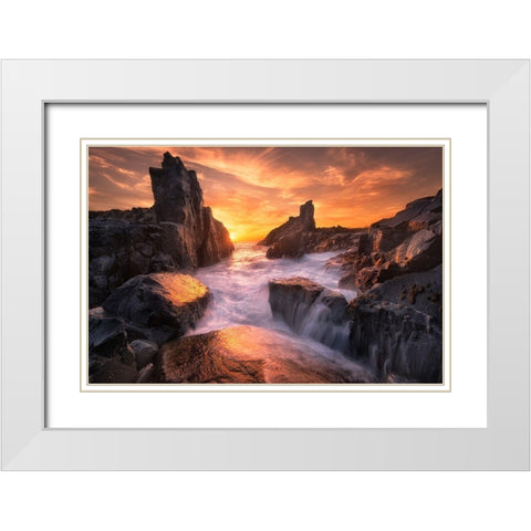 The Edge Of The World White Modern Wood Framed Art Print with Double Matting by Zhang, Joshua