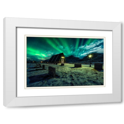 Dancing All Night Long White Modern Wood Framed Art Print with Double Matting by De La, Javier