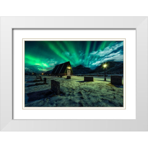 Dancing All Night Long White Modern Wood Framed Art Print with Double Matting by De La, Javier