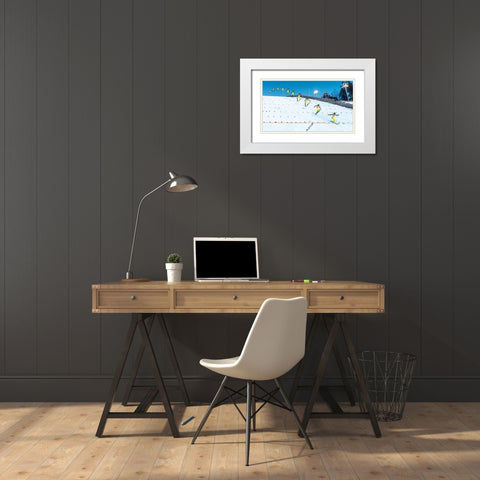Anatomy Of A Ski Jump White Modern Wood Framed Art Print with Double Matting by Damsten, Petri