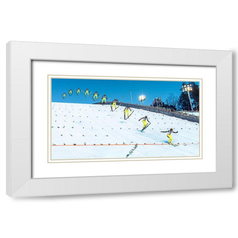Anatomy Of A Ski Jump White Modern Wood Framed Art Print with Double Matting by Damsten, Petri