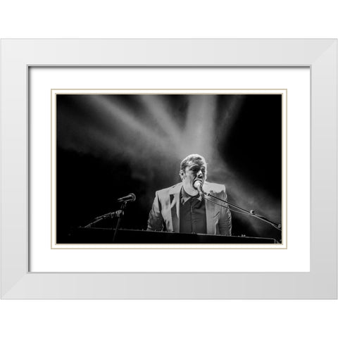 Beat It White Modern Wood Framed Art Print with Double Matting by L, Christophe