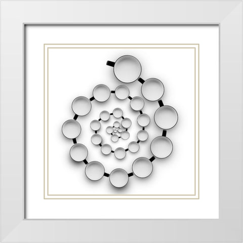 Helix White Modern Wood Framed Art Print with Double Matting by De Kogel, Wieteke
