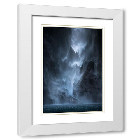 Water Dance White Modern Wood Framed Art Print with Double Matting by Kitching, John