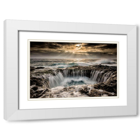 Genesis White Modern Wood Framed Art Print with Double Matting by George, Andrew