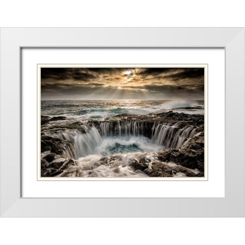 Genesis White Modern Wood Framed Art Print with Double Matting by George, Andrew