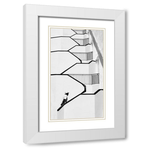 My Baby Left Me White Modern Wood Framed Art Print with Double Matting by Correia, Rui