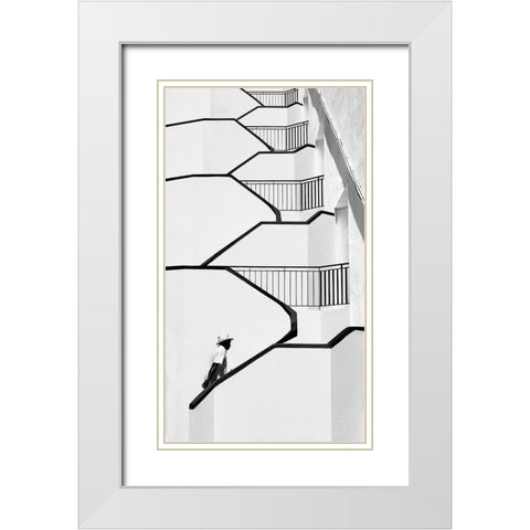 My Baby Left Me White Modern Wood Framed Art Print with Double Matting by Correia, Rui
