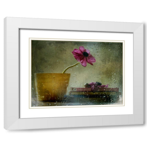 A Day To Stay At Home White Modern Wood Framed Art Print with Double Matting by Devos, Delphine