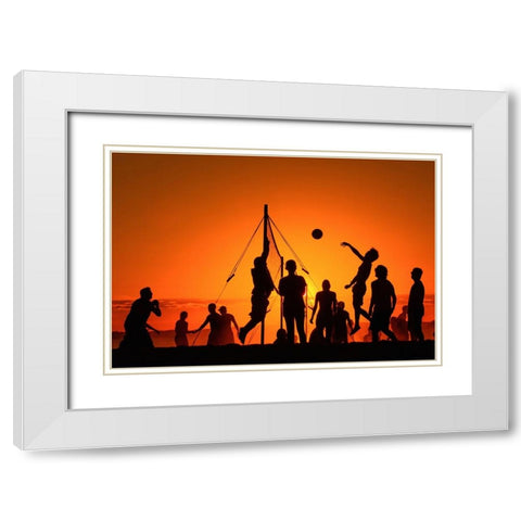 Crazy Western Summer Fun! White Modern Wood Framed Art Print with Double Matting by Mahmud Tipu, Hasan